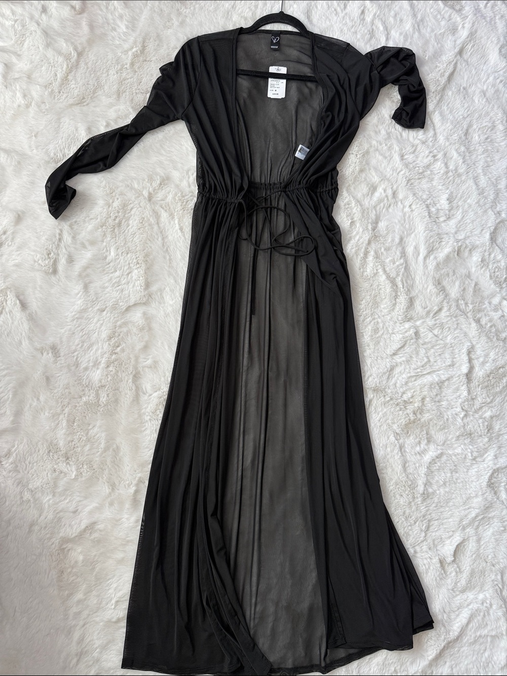Windsor Black Sheer Maxi Tie-Waist Swim Coverup